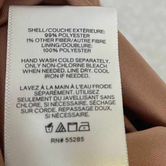 Express Ruffle Chiffon Metallic Foil Short Sleeve Mauve Dress M - Picture 3 of 6